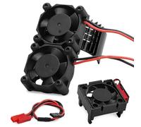 Aluminum Heatsink Plastic RC Motor ESC Cooling Fan Set RC Spare Parts for TRAXXAS VXL-3S Slash/Rally/Bandit/Stampede 2WD 4WD RC Car (Black)