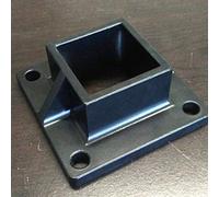 Aluminum Heavy Duty Floor Post Flange fits 2" Sq Post for Fence or Deck - Black (2)