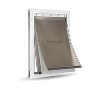 Aluminum Heavy-Duty Pet Cat Flap for Extreme Weather, Insulated 3-Flap System with Magnetic Seal and 1 Closing Flap, Large