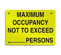 Aluminum Horizontal Metal Sign Maximum Occupancy Not to Exceed 24 Persons Yellow Retro Metal Sign Tin Sign 8X12 Inches