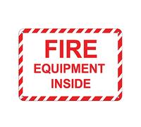Aluminum Horizontal Metal Sign Multiple Sizes Fire Equipment Inside Hazard White Hose All Over Weatherproof Street Signage, 12x8 Inch
