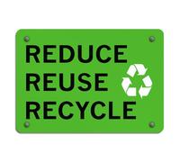 Aluminum Horizontal Metal Sign Reduce Reuse Recycle Security Conservation Vintage Metal Sign Plaque Poster 8X12 Inches