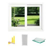 Aluminum Horizontal Sliding Basement Replacement Window with Tempered Glass & Screen Flush Mount Design for Easy-Glide Operation Ideal for House Shed & Mobile Home