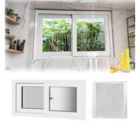 Aluminum Horizontal Sliding Basement Window Removable Tempered Glass 29x16in Ideal for Bathroom & Kitchen Home Upgrade Fits 2040 Inch Sizes White Finish