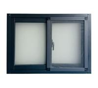 Aluminum Horizontal Sliding Basement Window with Screen and Tempered Glass, Weatherproof Replacement Window for Shed Garage(Black,29x23in/74x58cm)