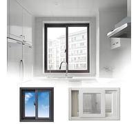 Aluminum Horizontal Sliding Window for Basement Chicken Coop Shed - 78x65cm White with Fly Screen Lock - Ideal for Bathrooms Garages and Attics.