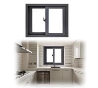 Aluminum Horizontal Sliding Window with Screen - Flush Mount Tempered Glass Replacement for Sheds & Garagesand Weather-Resistant Design