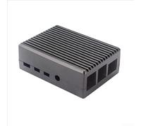 Aluminum Housing for Raspberry Pi 4 B Enabling Continuous Operation Through Passive Thermal Regulation and Full I/O For Accessibility (No fan grey)