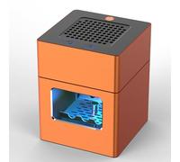 Aluminum Housing Smokeless Ashtray, Multifunctional 3 in 1 Smoke Ashtray with Cigarette Lighter & USB Rechargeable, HEPA Filter Reduce Smoke, Home or Office (Orange)