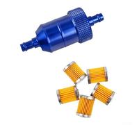 Aluminum Inline Filter 8mm Reusable Off-Road Motorcycle for ATV Kart Gas Strainer with Elements Multi-Color Available for Racing(Blue)