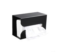 Aluminum inverted tissue box rack for wall mounting, created to maximize indoor space by vertical storage of tissues, napkins, and small towels (black)
