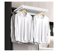 Aluminum Invisible Drying Rack Above Washing Machine, Built-in Wardrobe Pull-out Basket, Space-saving White Wardrobe Pull-out Rack(764-814mm)