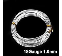 Aluminum Jewelry Making Wire - 5m Roll, 18G/1mm to 9G/3mm Gauges, Flexible Silver Craft Wire for DIY Bracelets, Beading & Art Projects(18Gauge 1.0mm)