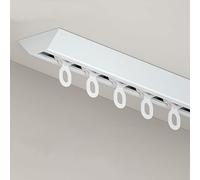 Aluminum k System Single Rail Ceiling ain Rod with Silent Rollers Smooth Gliding for Living Room Drapes & ains (White 5.4m / 17.7ft)
