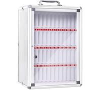 Aluminum Key Cabinet with Lock 6 Compartments Portable Storage Solution for Mobile Phones Valuables & Pocket Charts - Secure for Home/Office