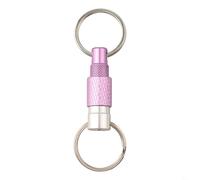Aluminum Keychain with Quick-Release Lock, Detachable Dual Split Rings for 360° Rotation - Portable Metal Key for Ring for Keys, Bags, Backpa(Purple)