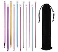 Aluminum Knitting Needle Set, Crochet Hook Set, Aluminum Tunisian Crochet Hooks, Knitting Tool Set, Crochet Starter Kit, Tunisian Crochet Hooks, Knitting Needle Set, 11 Knitting Needles