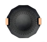 Aluminum Korean BBQ Grill Pan with Lightweight Design and Non Granite Coating, Suitable for Grilling Meat, Fish, Sausages, and Vegetables For Outdoors (40cm Black)