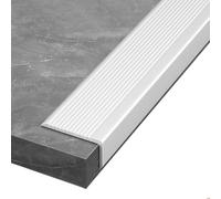 Aluminum L-SdGuard, White Stair Ed Protector for Indoor & Outdoor Use, Dims W 60 x H 27 mm - Safe Solut for Home & Business