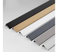 Aluminum L-Shape Outside Corner Strip - Flooring Edge Trim, Flat Divider Strip for Walls, Doors, Windows, Cabinets, Fireplaces, Marble Edge (2.95ft, Pack of 3)