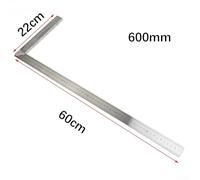 Aluminum L Shape Square Ruler for Carpenter and Construction Applications, Provides Reliable Measurement of Angles and Layout (600mm)