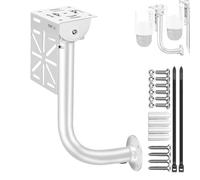 Aluminum L-Shaped Security Camera Wall Mount - 20x40cm Tubular Bracket with Steel Adapter, Fits Dome/IP/PTZ Cameras, Heavy-Duty Indoor/Outdoor for Home Surveillance