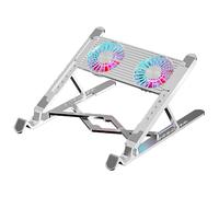 Aluminum Laptop Cooling Pad LED Gaming Laptop Cooler Silent Cooling Fan Folding Bracket Laptop Height Stand