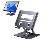 Aluminum Laptop Holder - 360 Degree Rotating Stand, Adjustable Desk Computer Riser, Universal Notebook Tablet Mount | Lightweight Portable Office Dorm Apartment School Travel Home Work Streaming