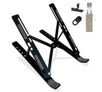Aluminum Laptop Stand for Desk-7 Levels of Height Adjustable Laptop Stand. Foldable and Portable Laptop Riser. Compatible with MacBook Air/Pro, Dell, Lenovo, Acer. For to 15.6" Laptops and Tablets.