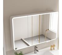 Aluminum LED Bathroom Mirror with Storage Anti-Fog Medicine Cabinet Touch Switch Vanity Mirror with Lights nized Space for Home Essentials Stylish Bathroom Solution