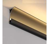 Aluminum LED Channel Crown Moulding Profile for Indirect Lighting Ceiling Wall Floor Decor Cornice Coving Diffuser 1m-10m (Black 8m/26.2ft)
