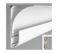 Aluminum LED Channel Molding, 10m Indirect Lighting Diffuser for Home Decor, Surface-Mounted Modern Cornice Accent Lighting Solution