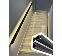Aluminum LED Mot Sensor ir il, 3-14ft Adjuble Industrial Wall Balusters for Basement & Corridor, Support Bar (Left, 9.5ft/290cm)