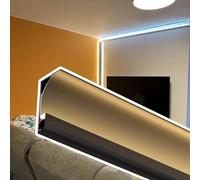 Aluminum Led Strip Channel Trim | Multicolor Multiple Sizes Indirect Led Lighting Trim(Black,200 cm(6.5 ft))