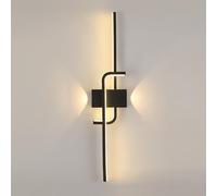 Aluminum Linear Wall Sconce, Ultra-Thin Metal Strip Wall Light Black Long Wall Lamp Bedside Wall Sconces Fixture Modern LED Wall Lights for Living Room Corridor Bedroom TV Wall