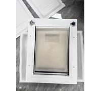 Aluminum Lock Dog Door, Double Flap & Slide-in Lock, Heavy Duty Metal Pet Door for Wall/Door, Pet Door for Pets Up to 40 Lbs, DIY Installation Kit Included