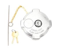 Aluminum Locking Fuel Cap, Replacement for Freightliner Cascadia Columbia Century Coronado, OE 03-37017 - 002, Anti - Theft Fuel Tank Cap with 2 Keys for Vented Tan