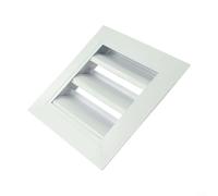 Aluminum Louvered Air Vent Grille Rust Resistant Outdoor Ventilation Cover with Gravity Flap for Extractor Fan 30x30cm White(200 * 200mm)