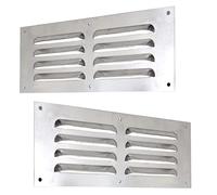 Aluminum Louvre Air Vents 9” x 3” Silver Colour Internal Vent Covers Ventilation Grilles Air Vent Grille Cover Cupboard Vents for Cupboard Wardrobe Ventilation 2 Pieces