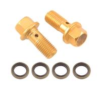 Aluminum M10x1.25mm Turbos Brake Line Banjo Bolt With Washers Single Banjo Bolt 32mm Length Brake Washer Kit