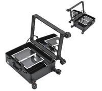 Aluminum Makeup Case with Dividers Beauty Trolley nizer Portable Cosmetic Storage Professional Makeup Kit Travel Friendly Alu Beauty Case (Size: C)