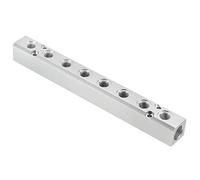 Aluminum Manifold,8 Way 10 Port Air Manifold, G1/2" G1/4" Hose Inline Block Splitter Pneumatic Fitting, Blue