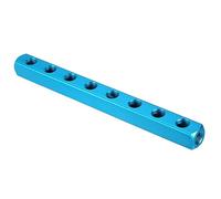 Aluminum Manifold,8 Way 11 Port Air Manifold, G1/4 Inch Hose Inline Block Splitter Pneumatic Fitting, Blue
