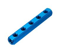 Aluminum Manifold,Air Manifold, 5 Way 8 Port PT 1/4" Air Hose Inline Block Splitter Pneumatic Compressor Distribution Fitting, Blue