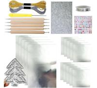 Aluminum Metal Crafts DIY Set - Metal Embossing Foil Art Kit, Gold/Silver Sheets Crafting Paper Tin Metals Art Kit Tools, Engraving and Painting Effects, Crafting Art for Kids and Adults (Silver)