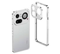 Aluminum Metal Hippocampus Bumper Case Compatible with Nothing Phone 4a / 4a Pro, Ultra-Thin Heat Dissipation Frame, Bare Metal Feel Slim Protective Cover (Silvery For Nothing Phone 4A Pro)