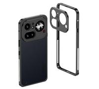 Aluminum Metal Hippocampus Bumper Case Compatible with Nothing Phone 4a / 4a Pro, Ultra-Thin Heat Dissipation Frame, Bare Metal Feel Slim Protective Cover (Black For Nothing Phone 4A Pro)