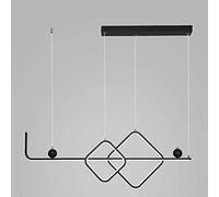 Aluminum Metal Linear Hanging Light. Word Long Pendant Lamp Modern 42W LED Chandeliers Simple Dining Room Suspension Lamps Bar Decorative Lighting Drop Lights Ceiling(White Light)