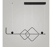 Aluminum Metal Linear Hanging Light. Word Long Pendant Lamp Modern 42W LED Chandeliers Simple Dining Room Suspension Lamps Bar Decorative Lighting Drop Lights Ceiling(Dimming)