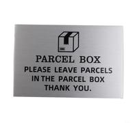 Aluminum Metal Parcel Box Sign, Waterproof Delivery Plaque | for Post Notes, Rust-Resistant Silver Mail Collection Reminder for Door Fence Wall, for Easy Mount Package Drop(1PCS)